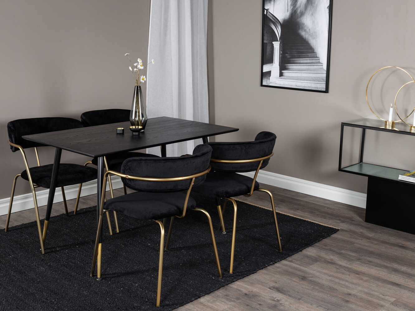 Set de mese Dallas 1694 (Negru + Auriu)