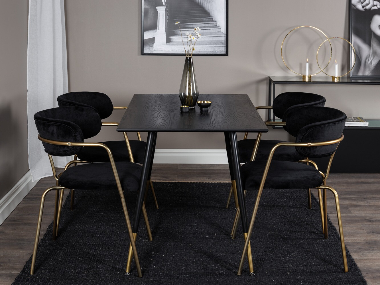 Set de mese Dallas 1694 (Negru + Auriu)
