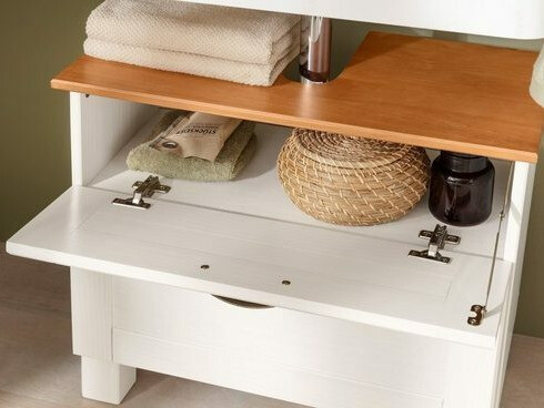 Mască de baie neancorată Ophlevu 102 (Alb + Stejar Honey)