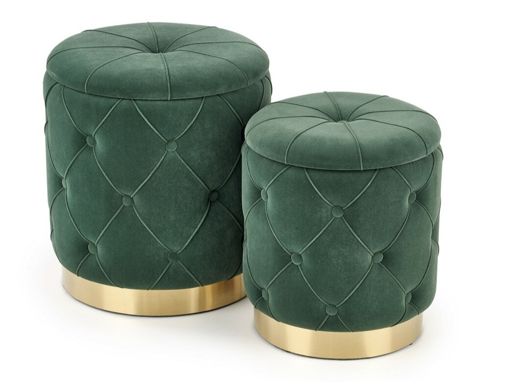 Set de tabureți tapițați Houston 1154 (Verde închis)