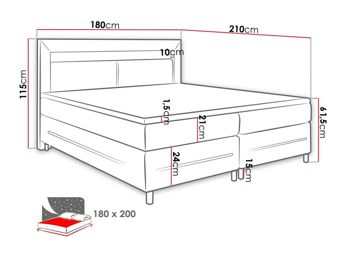 Pat boxspring Ros (Soft 100)