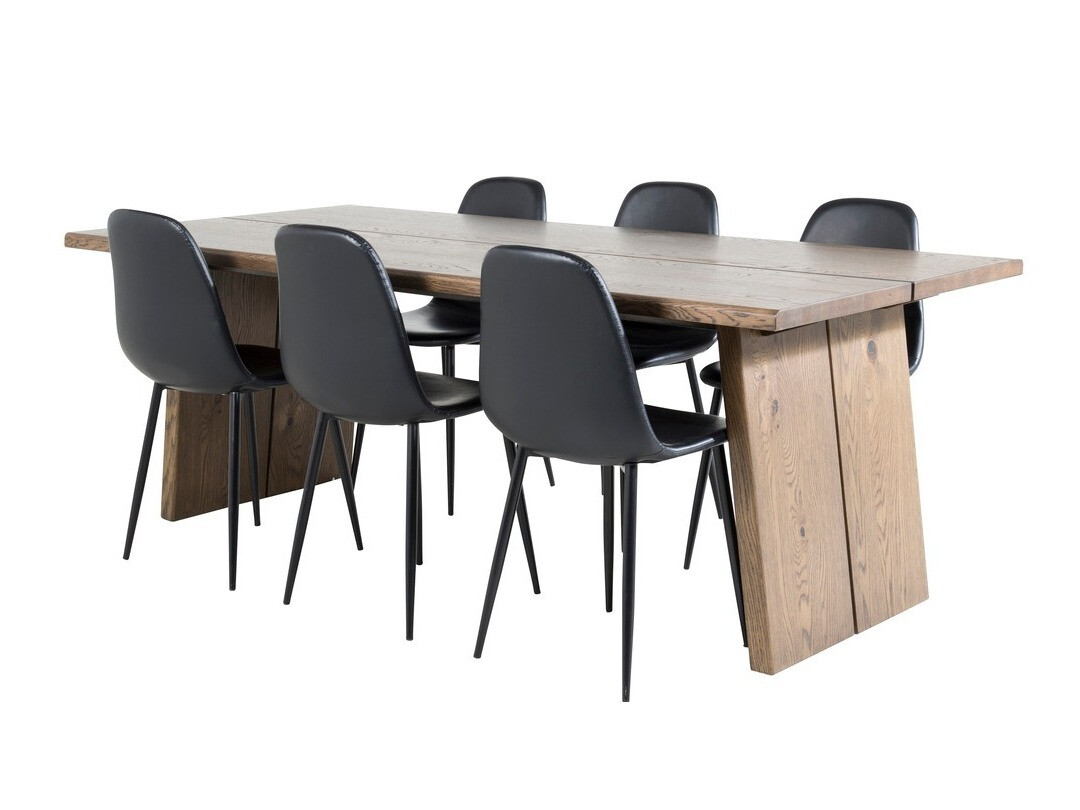 Set de mese Dallas 1841 (Stejar închis + Negru)