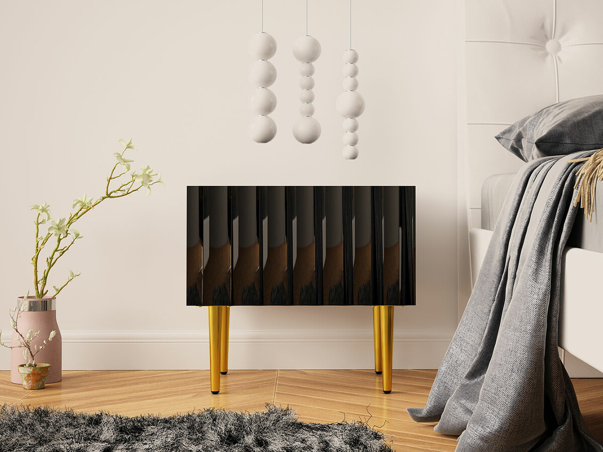 Noptieră Amplexal (Negru lucios + Negru)