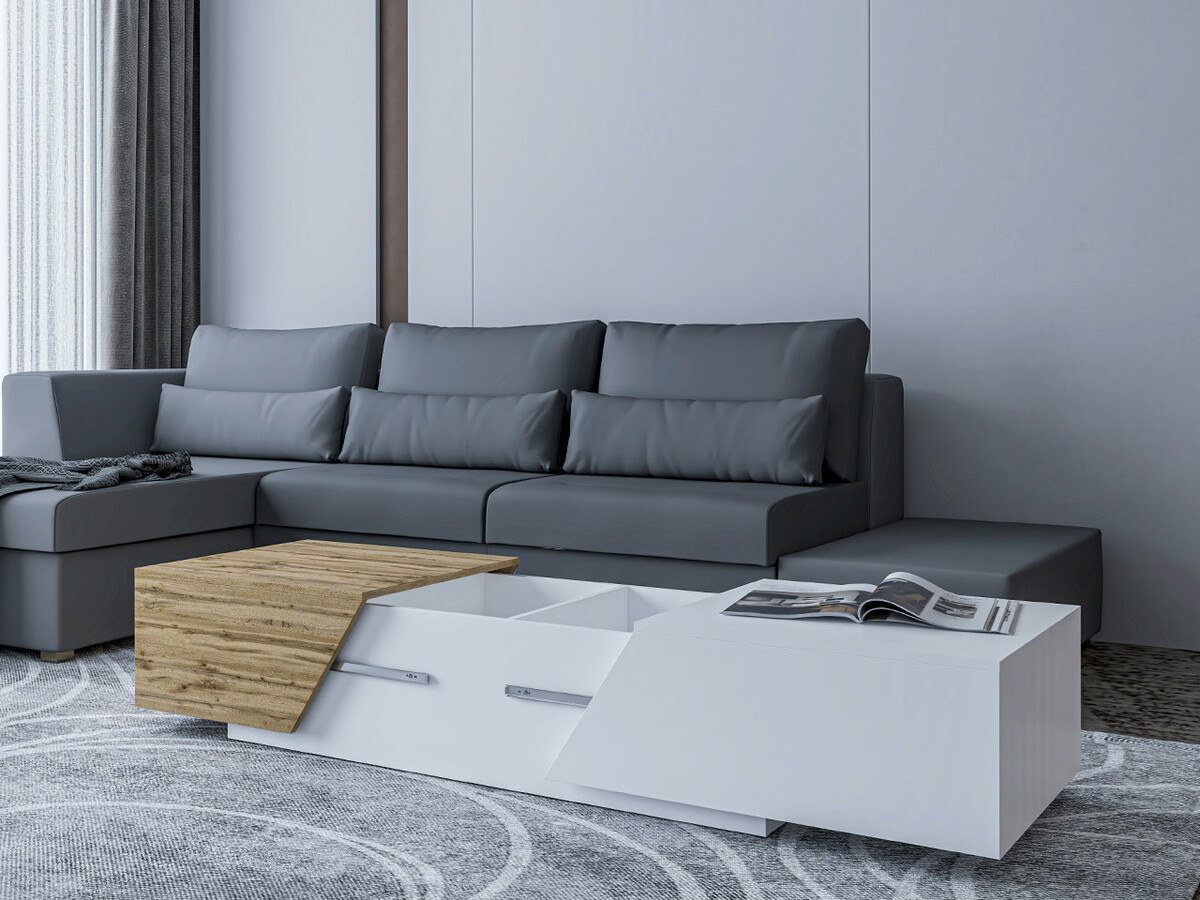 Set de living Comfivo Daldune I (Stejar Wotan + Alb)