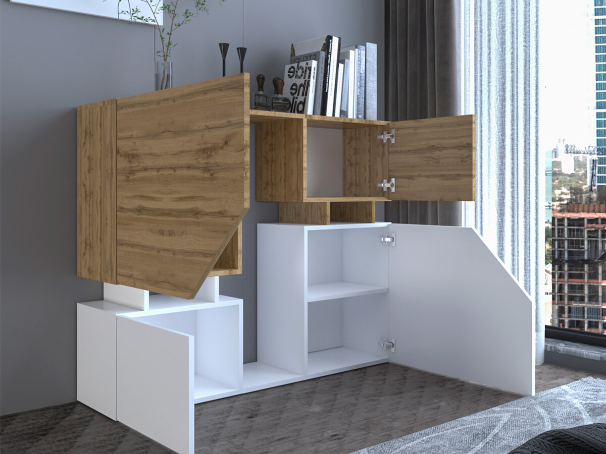 Set de living Comfivo Daldune I (Stejar Wotan + Antracit)