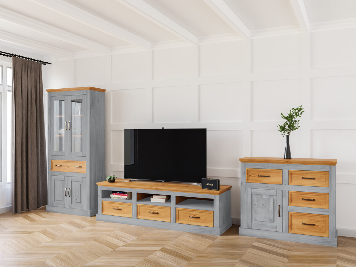 Set de living Tolelio 115 (Gri + Pin)