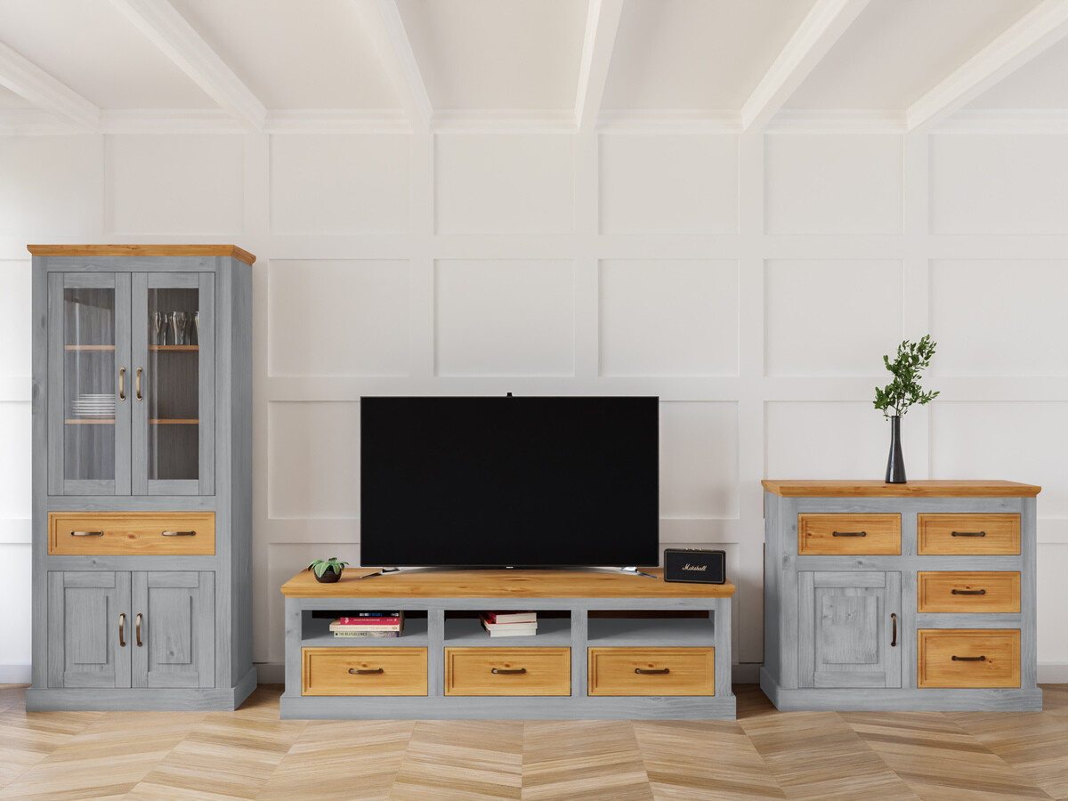 Set de living Tolelio 115 (Gri + Pin)