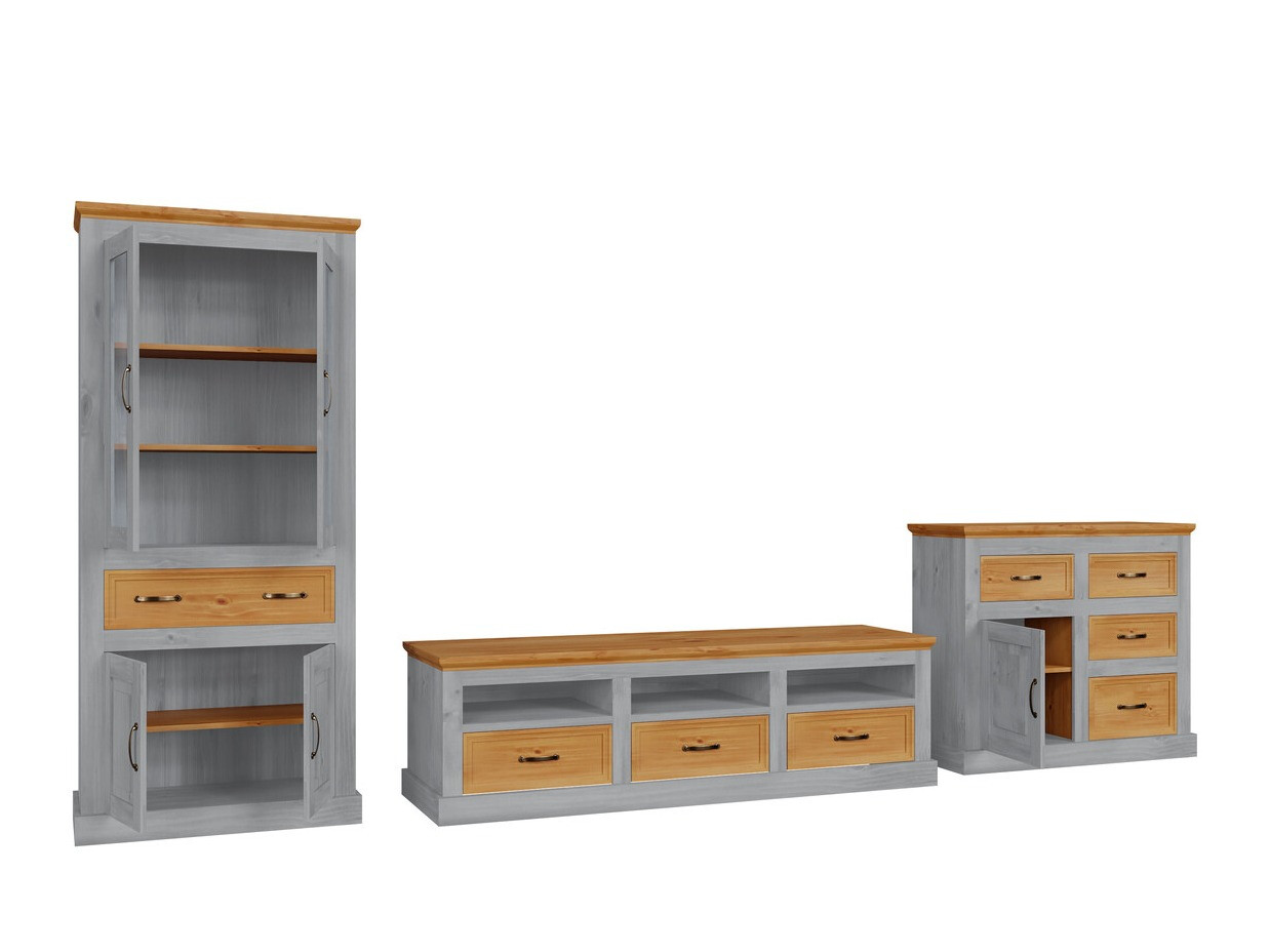 Set de living Tolelio 115 (Gri + Pin)
