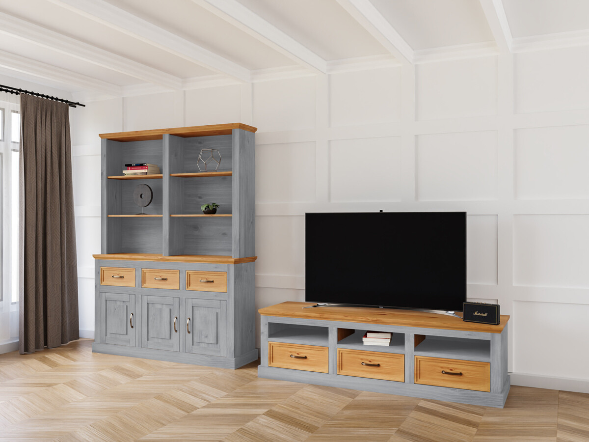 Set de living Tolelio 117 (Pin + Gri)