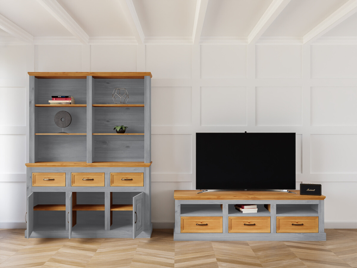 Set de living Tolelio 117 (Pin + Gri)