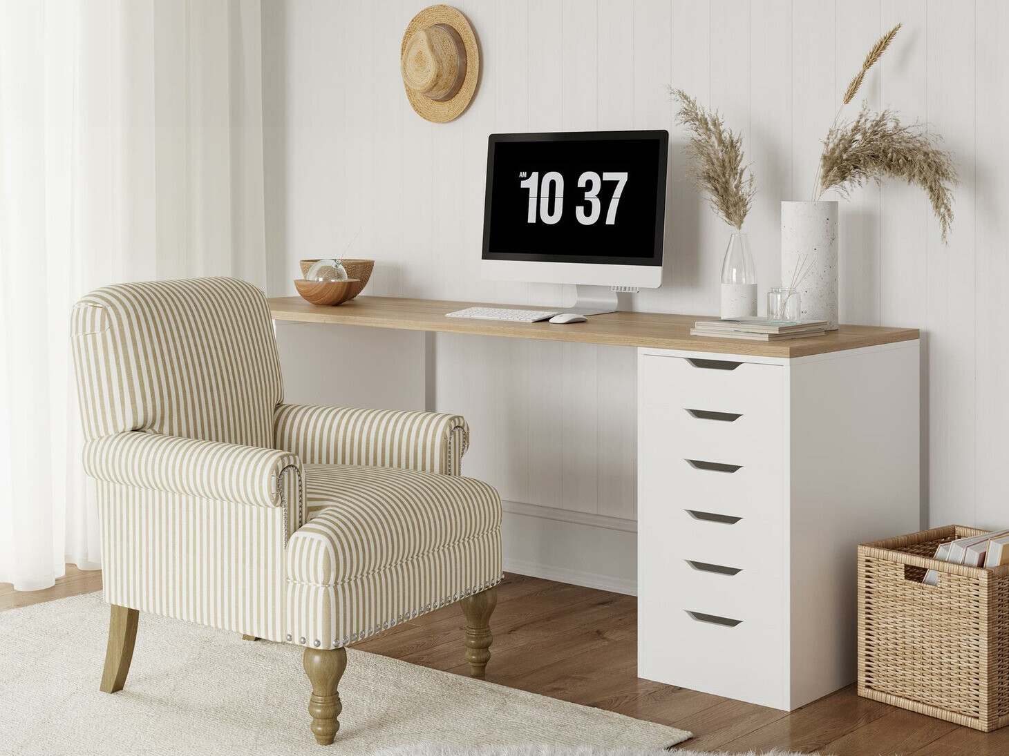 Fotoliu Tulsa 466 (Alb + Bej)