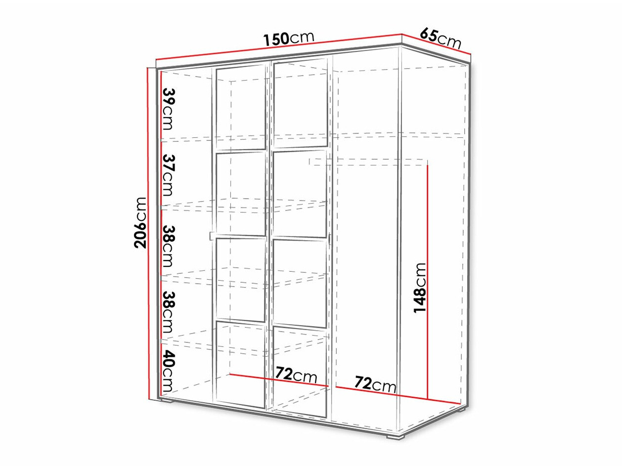 Dulap Toledo 117 (Alb + Negru)