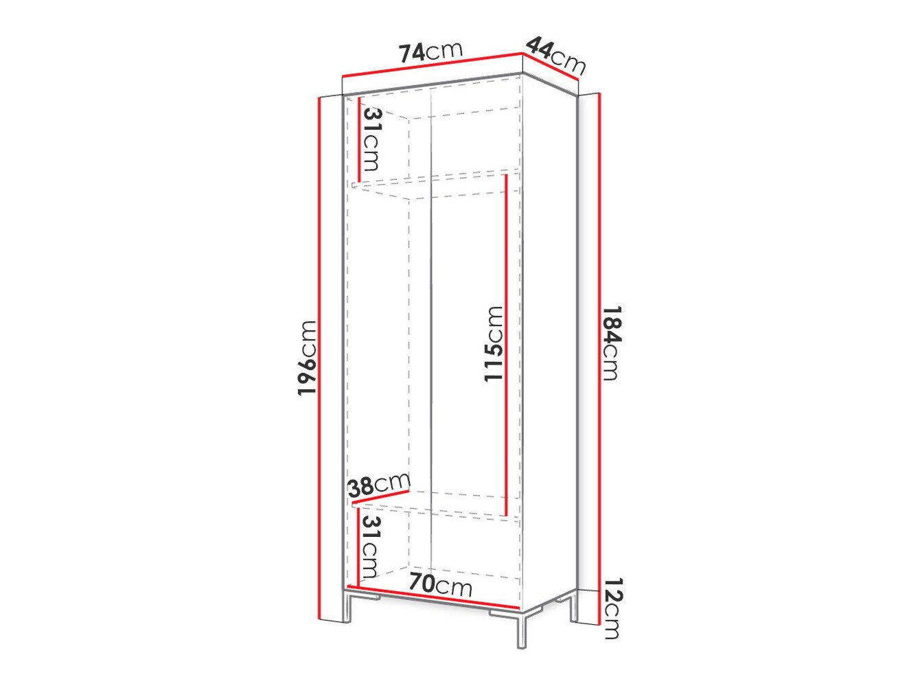 Dulap Nomal (Alb + Auriu)