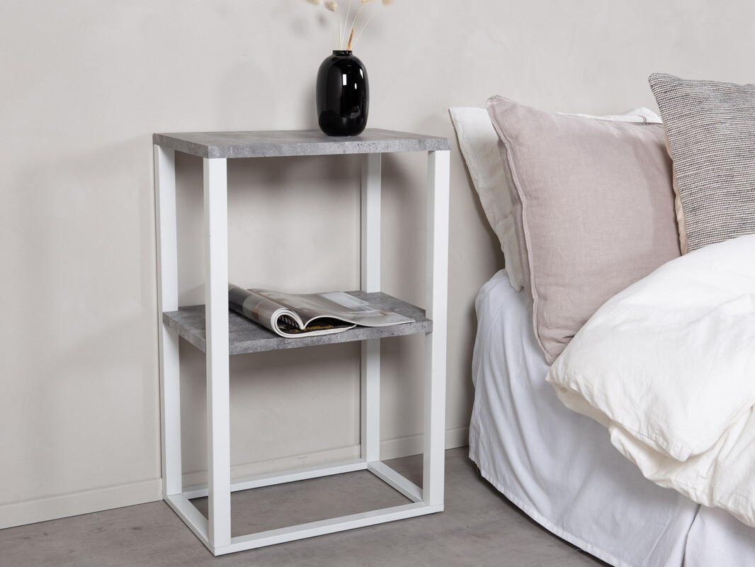 Măsuță laterală Dallas 260 (Beton + Alb)