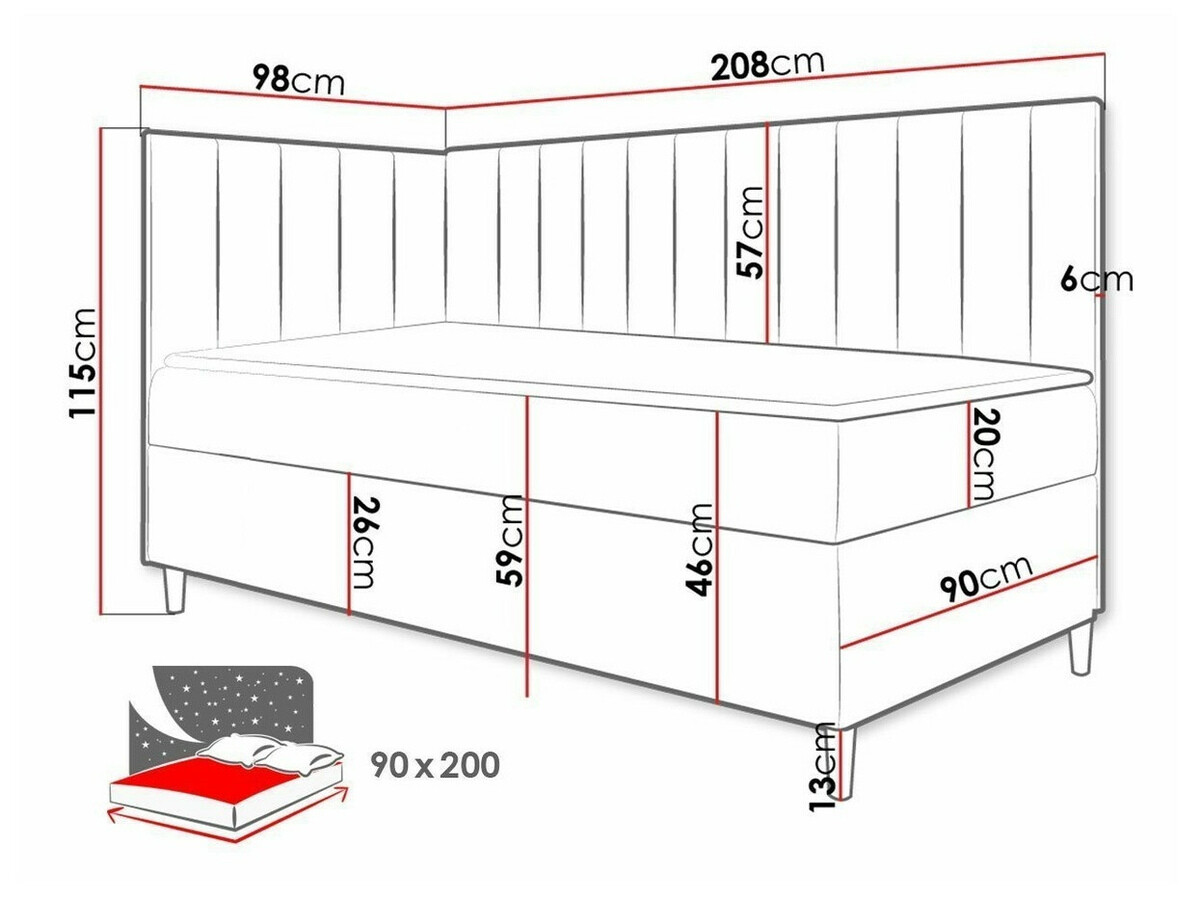 Pat boxspring Lucus (Soft 017 + Fresh 8)