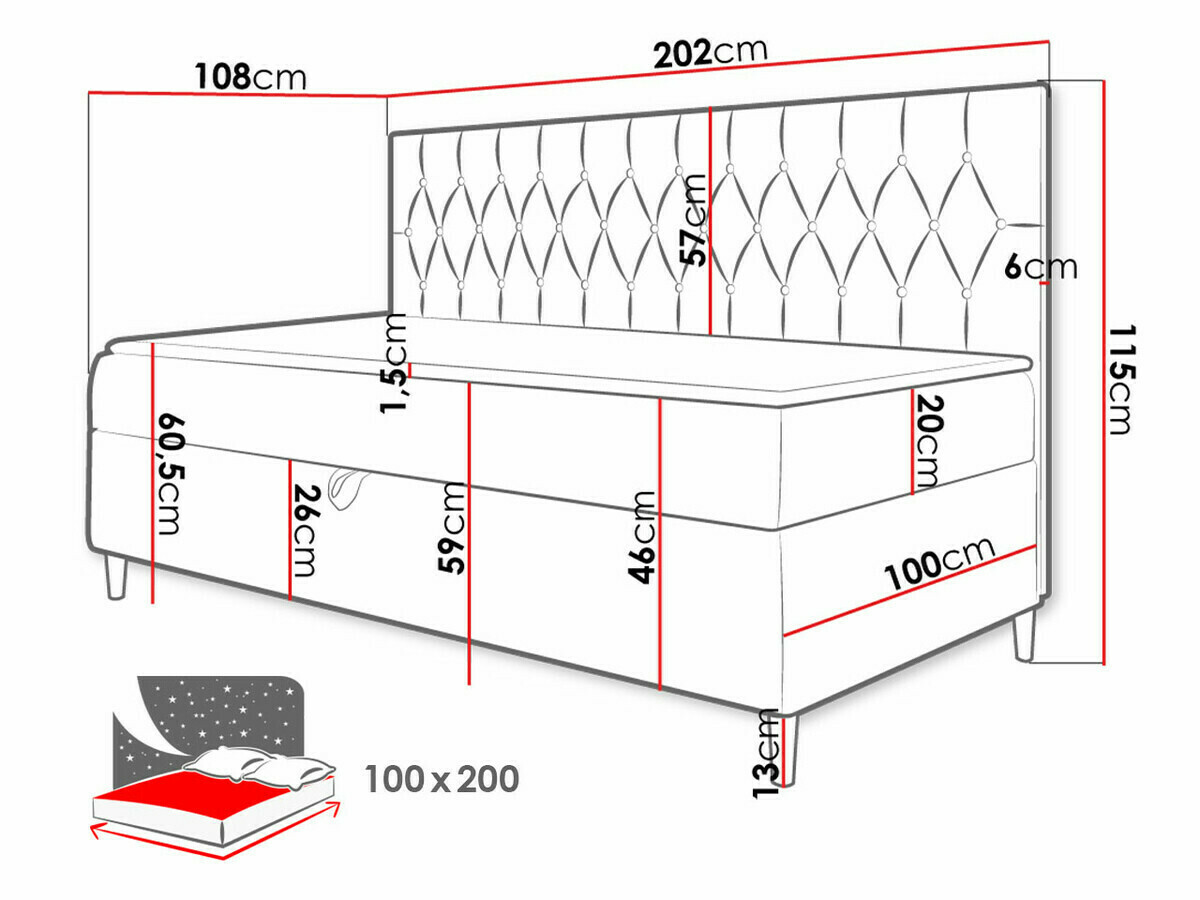 Pat boxspring Lucus II (Soft 017 + Fresh 12)