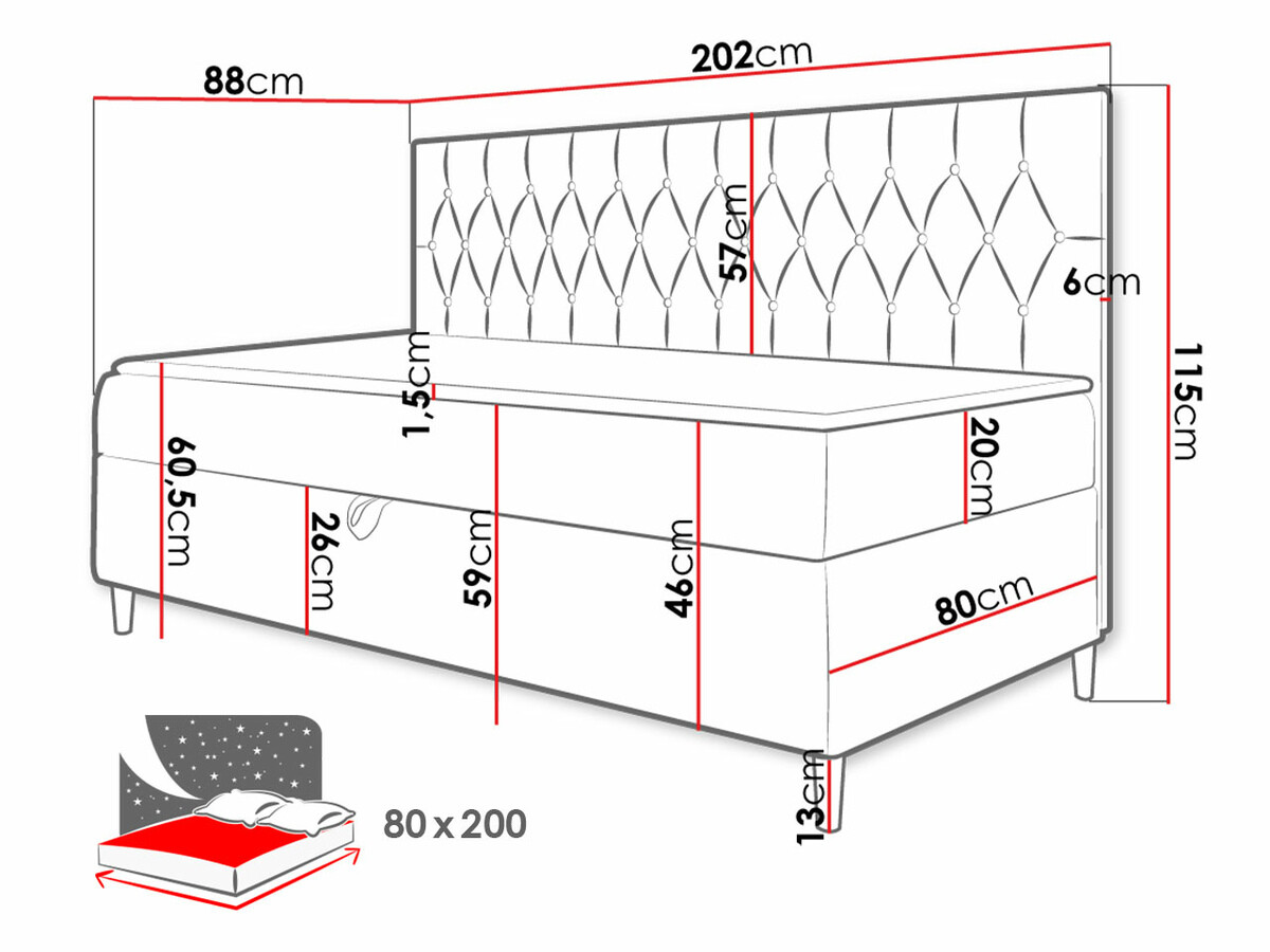 Pat boxspring Lucus II (Soft 017 + Fresh 1)