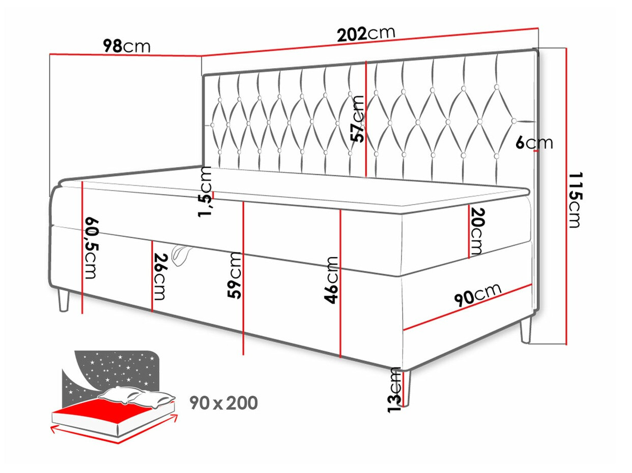 Pat boxspring Lucus II (Soft 017 + Fresh 1)
