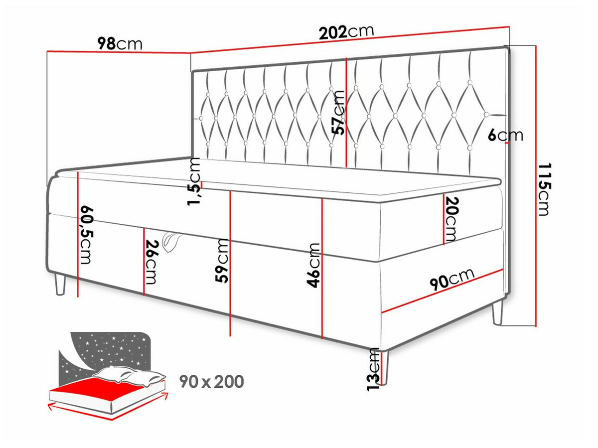 Pat boxspring Lucus II (Soft 017 + Fresh 34)