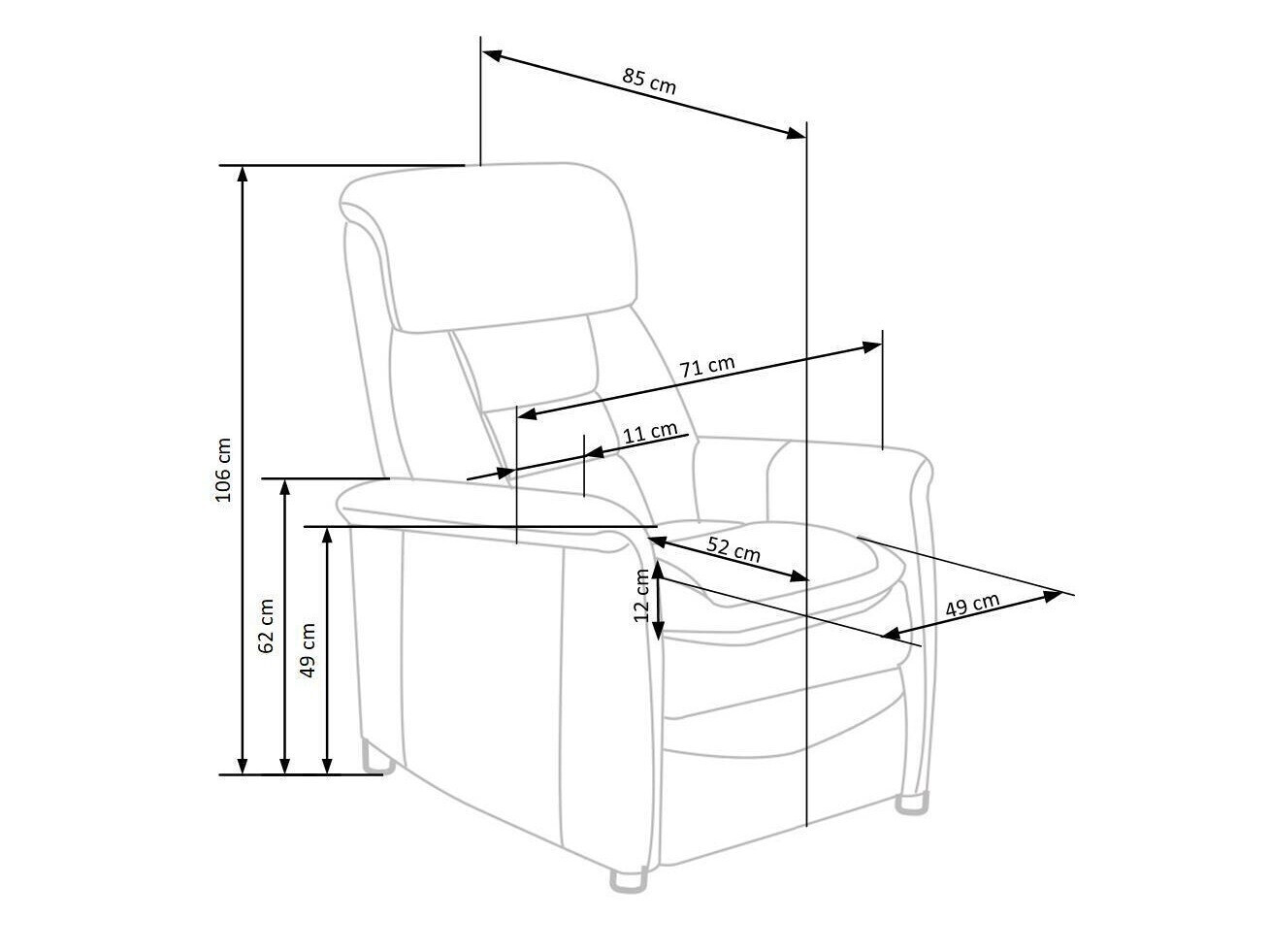 Fotoliu recliner Houston 1030 (Gri)