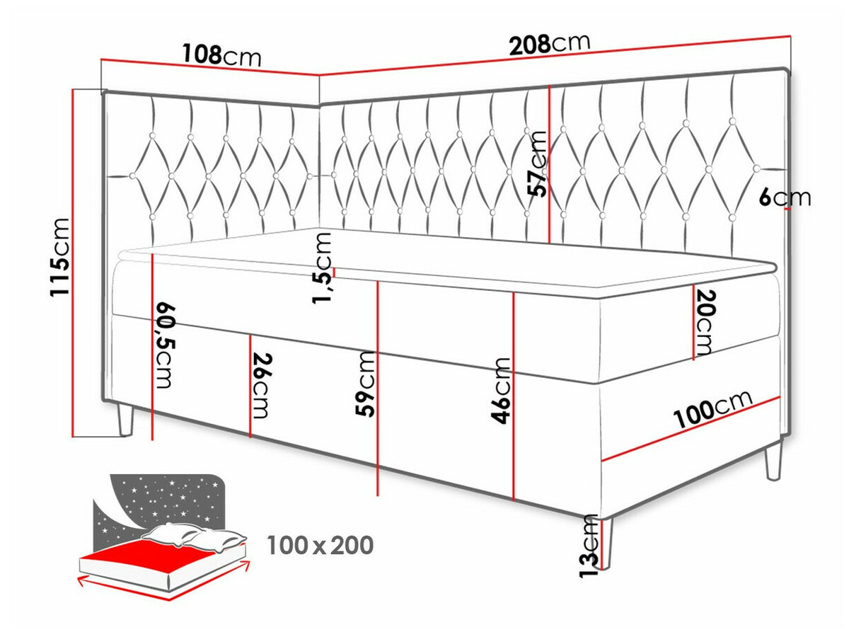 Pat boxspring Lucus III (Soft 017 + Fresh 37)