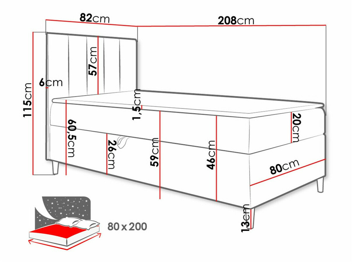 Pat boxspring Lucus VI (Soft 017 + Fresh 9)