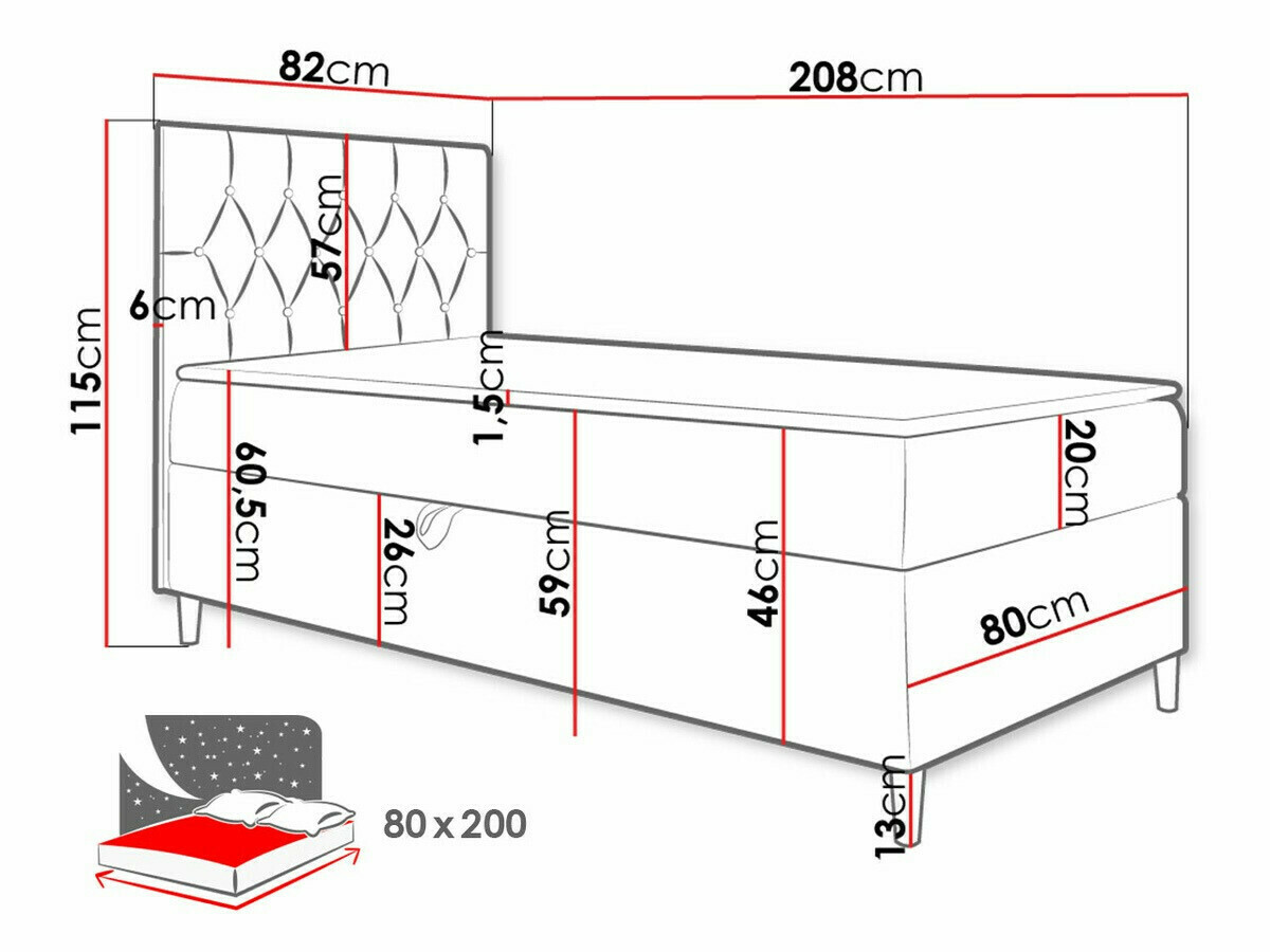 Pat boxspring Lucus VII (Soft 017 + Fresh 37)