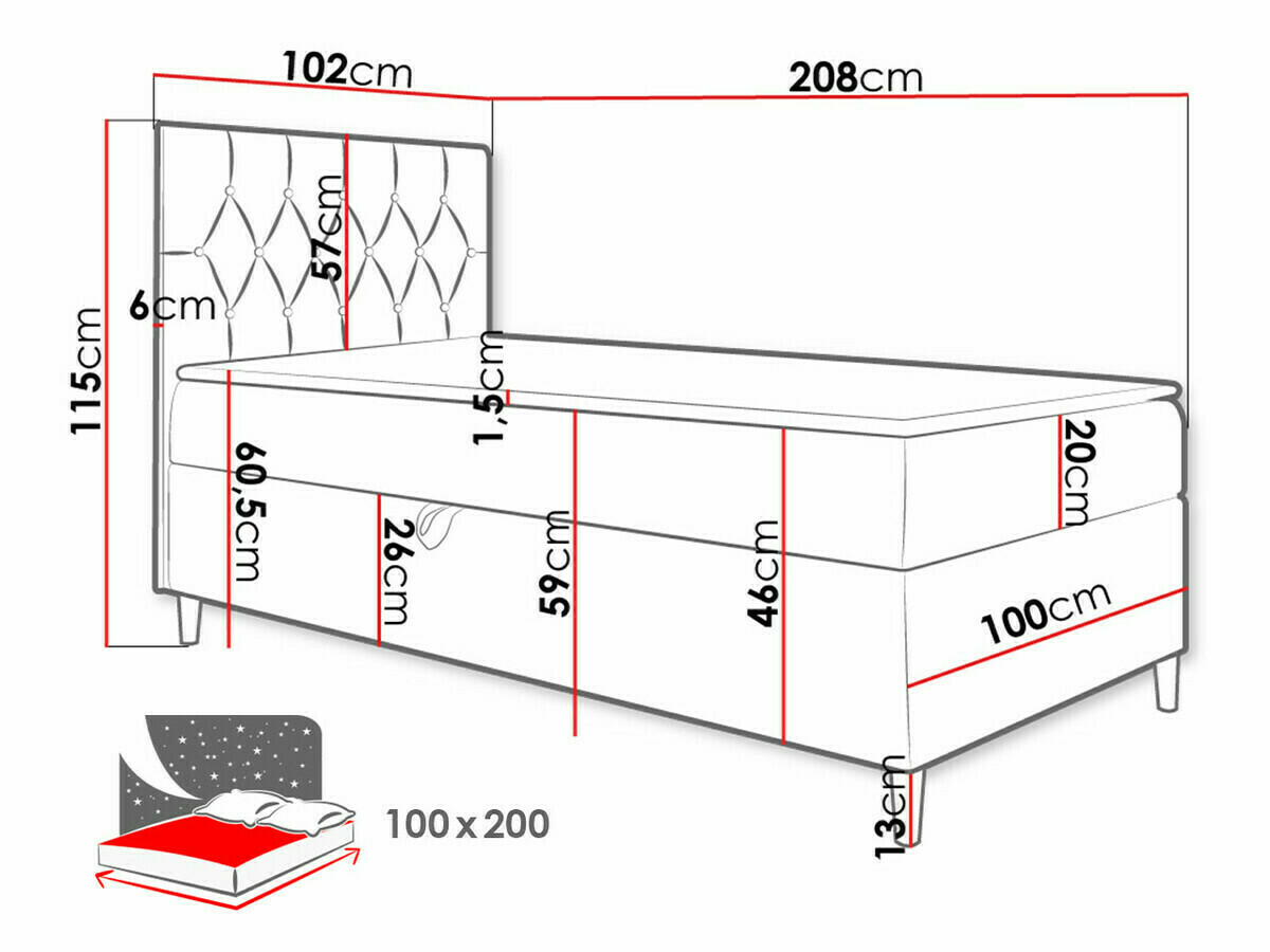 Pat boxspring Lucus VII (Soft 017 + Fresh 4)