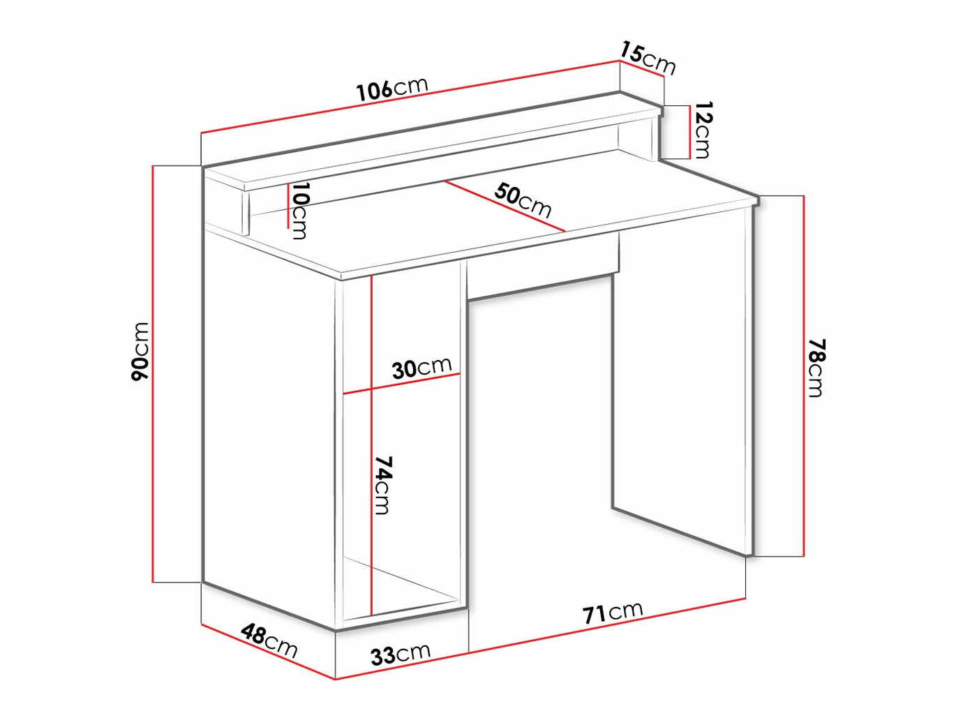 Birou gaming Hartford 324 (Negru)