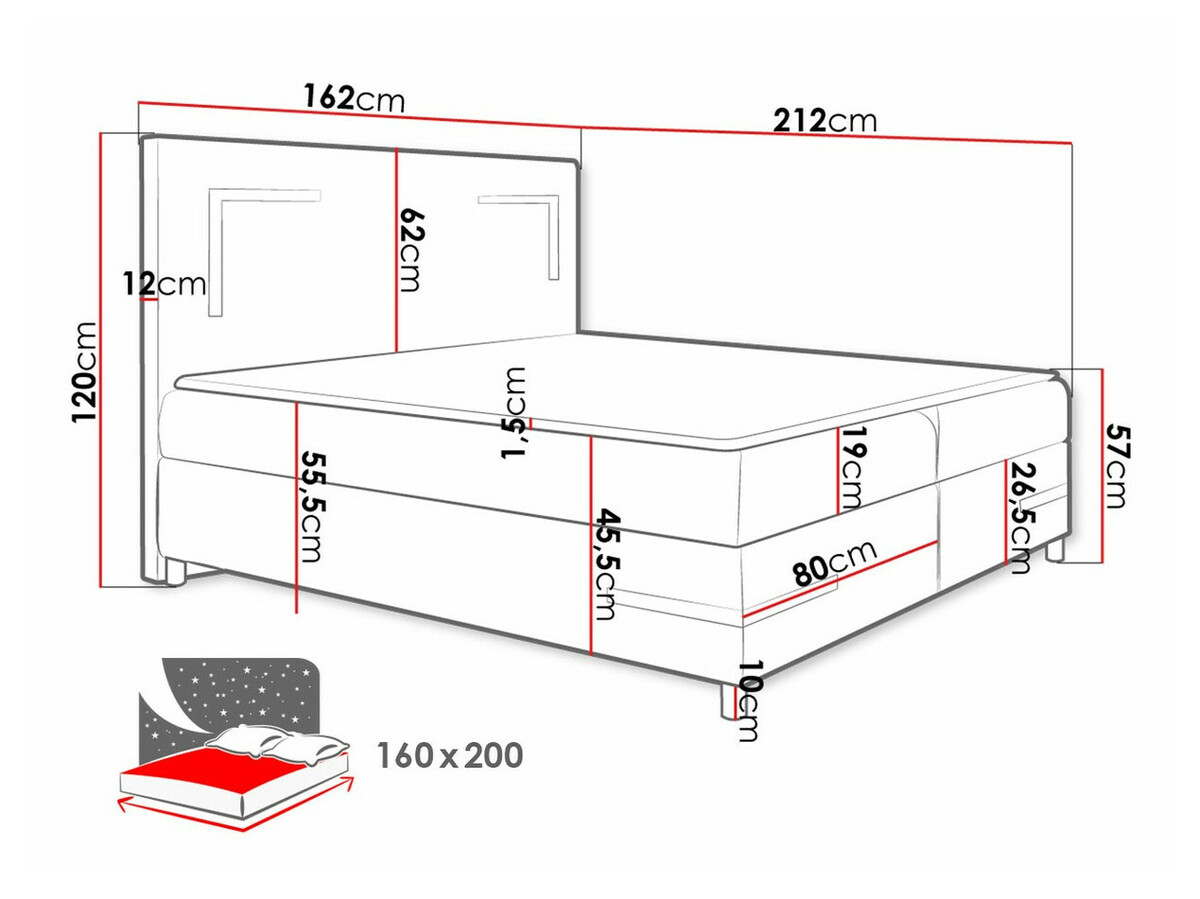Pat boxspring Vallis (Fresh 37)
