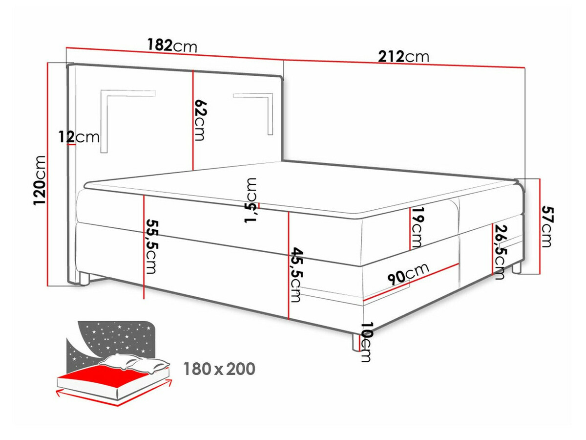 Pat boxspring Vallis (Fresh 37)