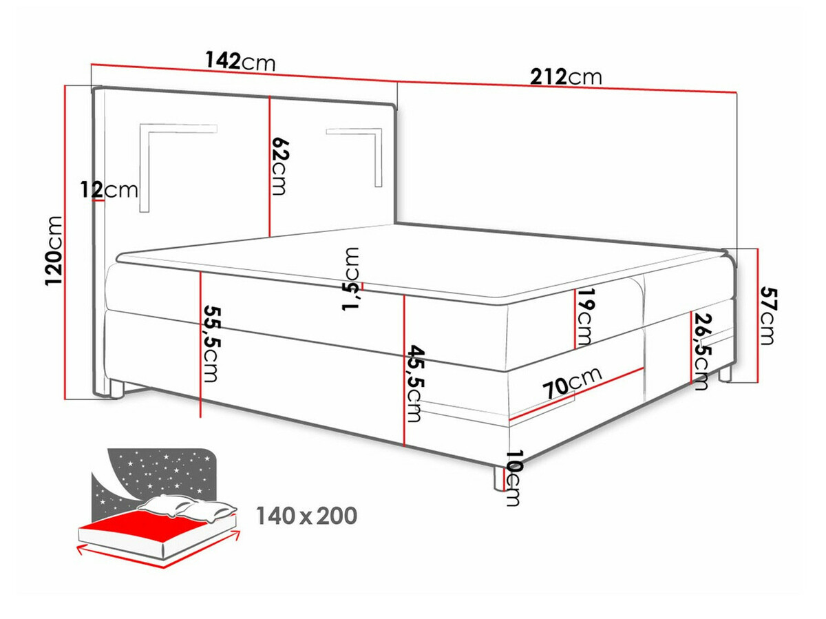 Pat boxspring Vallis (Soft 017)