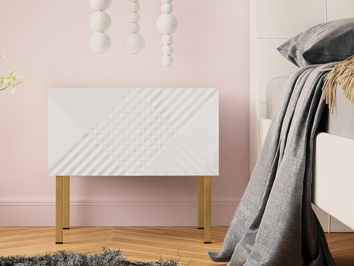 Noptieră Natar (Alb + Alb lucios)