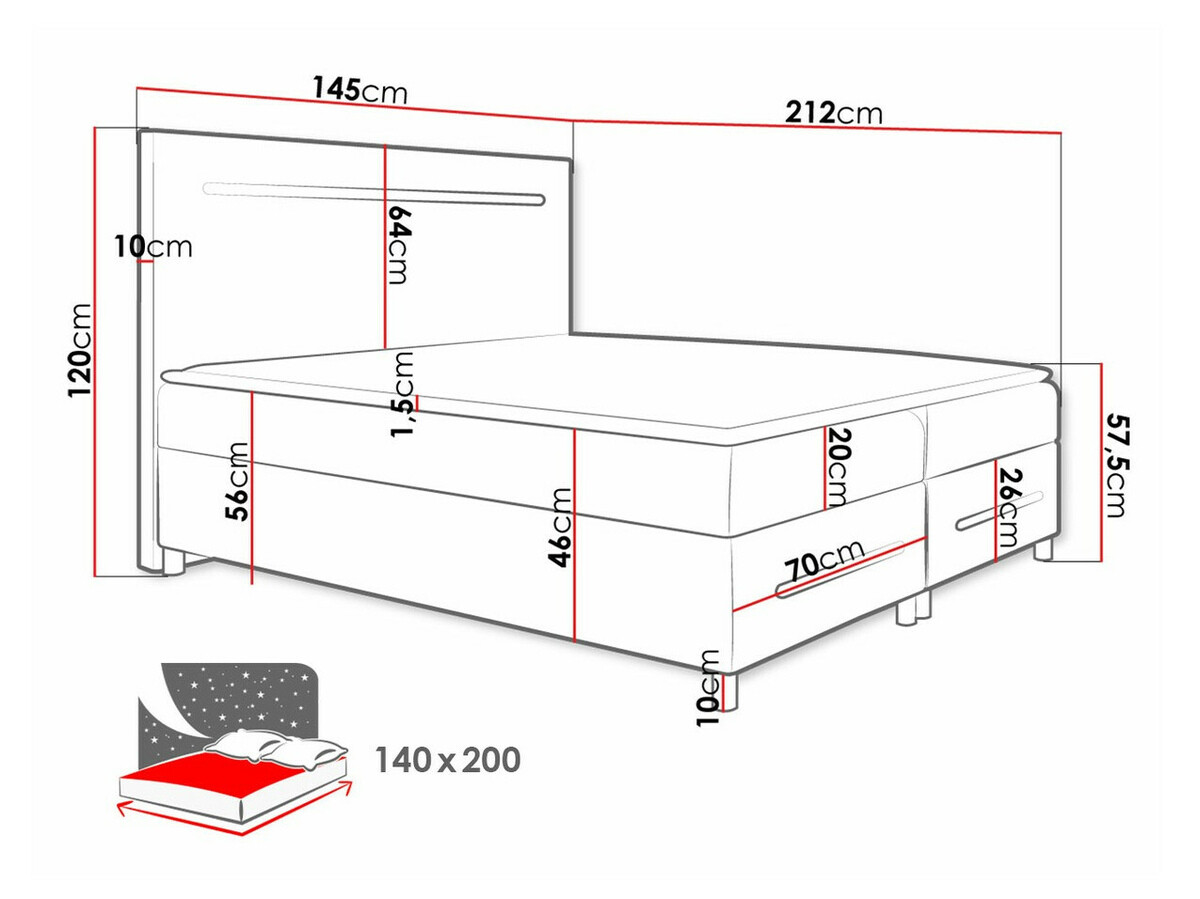 Pat boxspring Pluvia (Fresh 13)