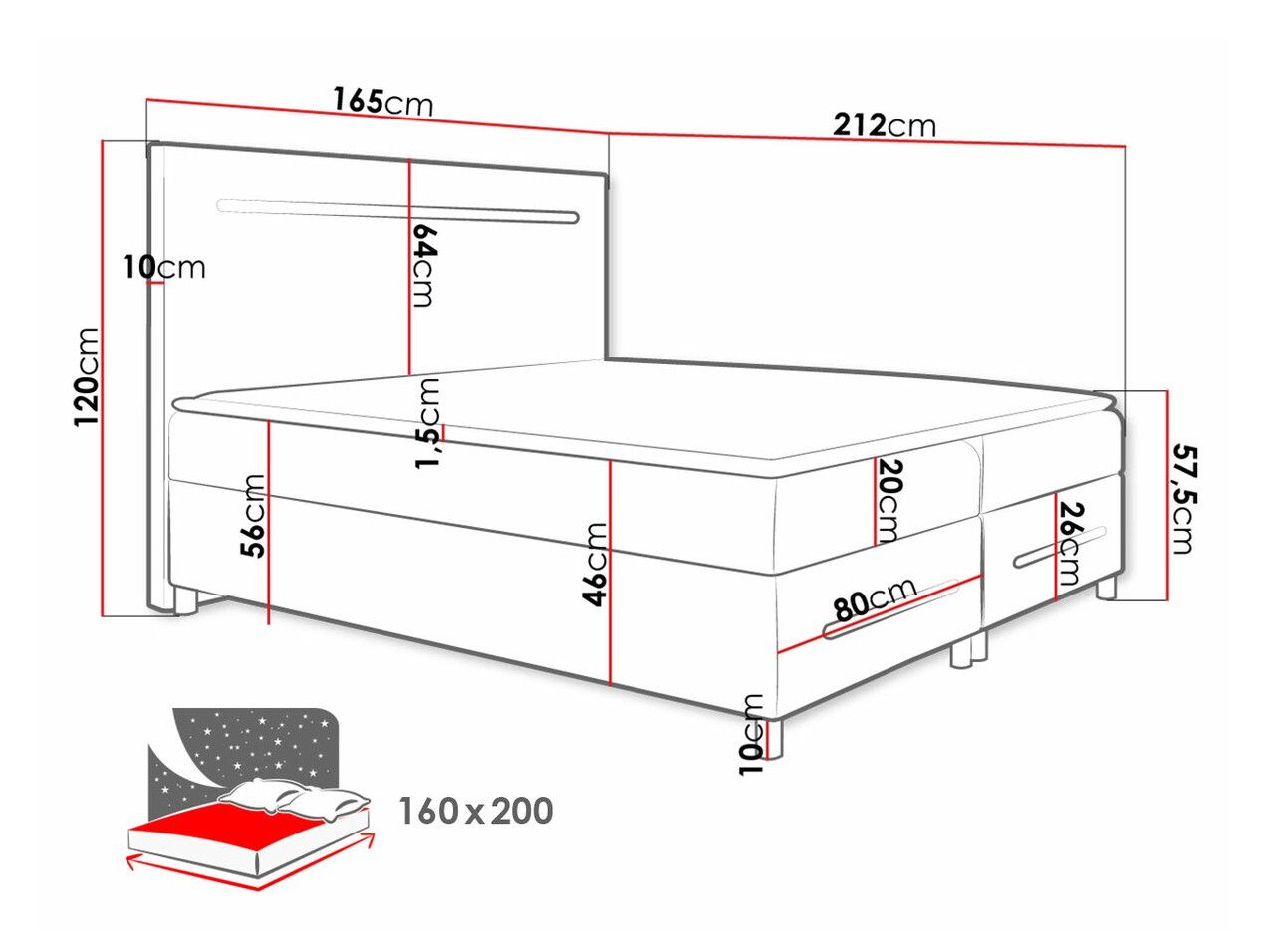 Pat boxspring Pluvia (Fresh 1)