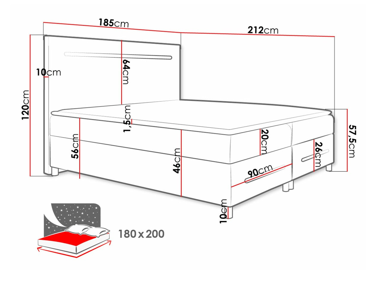 Pat boxspring Pluvia (Fresh 1)