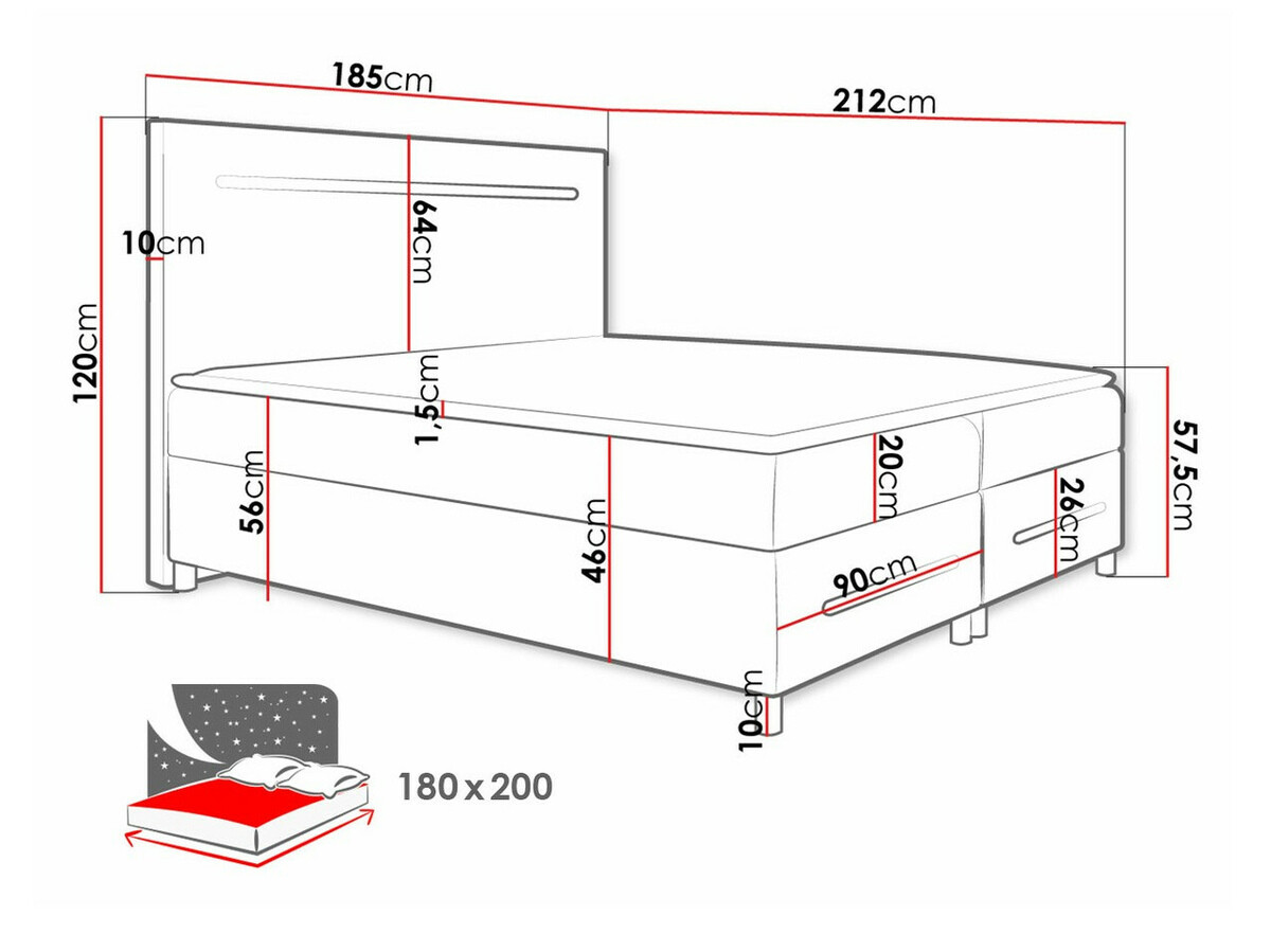Pat boxspring Pluvia (Soft 029)