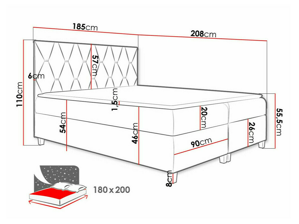 Pat boxspring Nemus (Fresh 8)