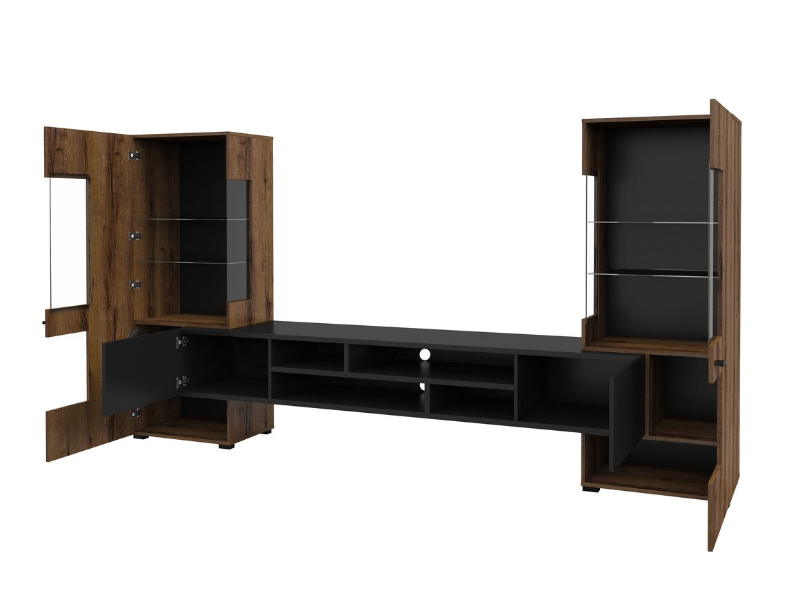 Set de living Mondalo 101 (Stejar Monastery + Negru mat)