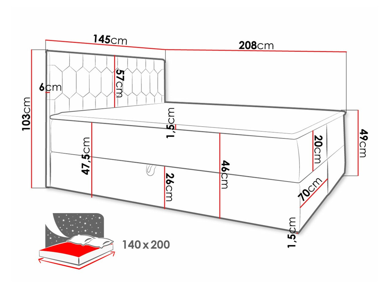 Pat boxspring Pons III (Fresh 1)