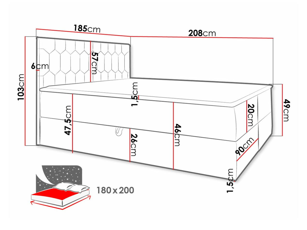 Pat boxspring Pons III (Fresh 1)