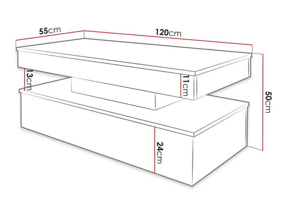 Măsuță de cafea Monfero (Negru + Negru lucios)