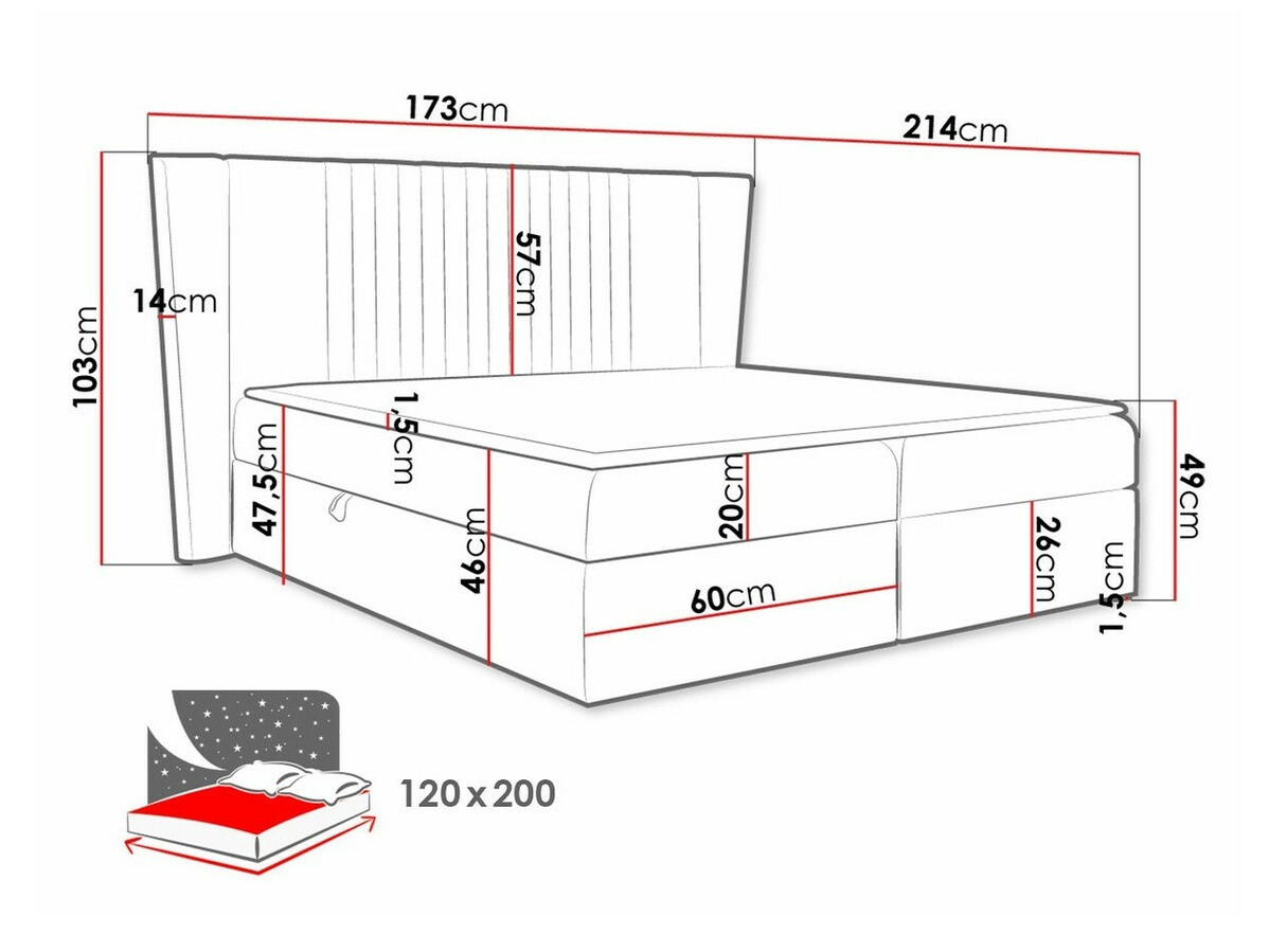 Pat boxspring Fenestra (Magic Velvet 2217)