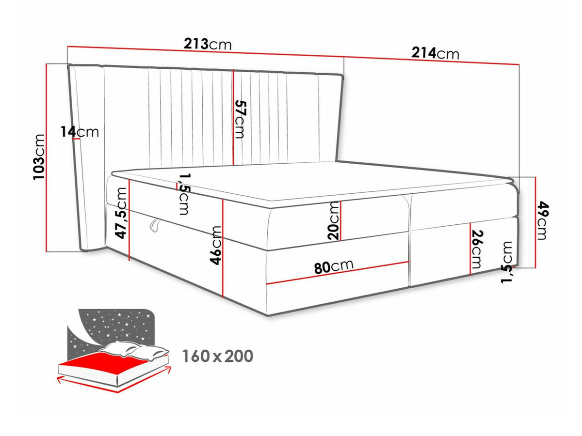 Pat boxspring Fenestra (Magic Velvet 2225)