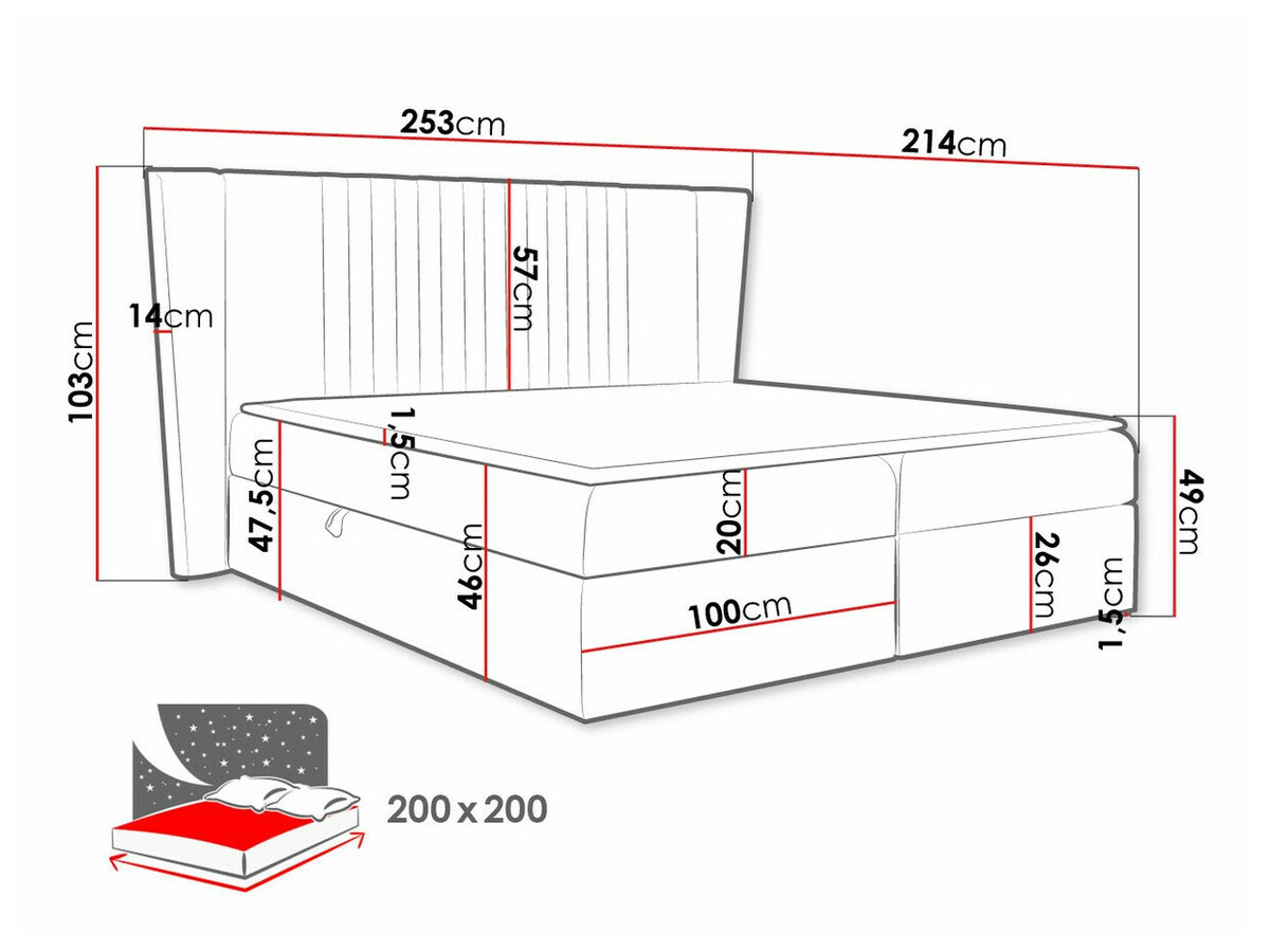 Pat boxspring Fenestra (Magic Velvet 2225)