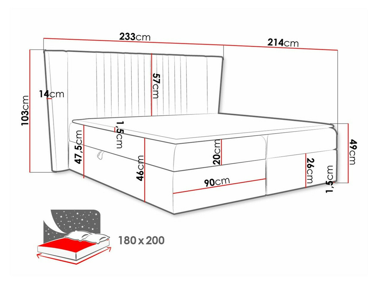 Pat boxspring Fenestra (Magic Velvet 2258)