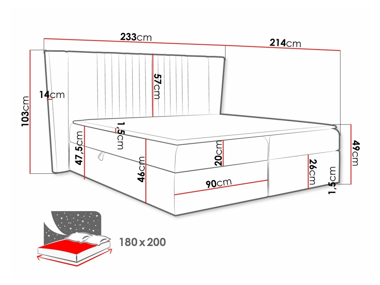 Pat boxspring Fenestra (Magic Velvet 2260)