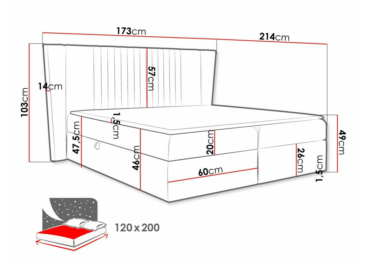 Pat boxspring Fenestra (Magic Velvet 2271)