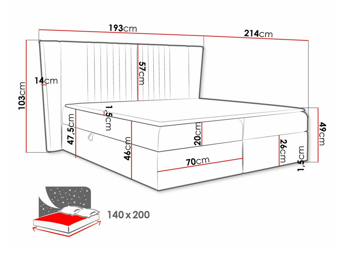 Pat boxspring Fenestra (Magic Velvet 2273)