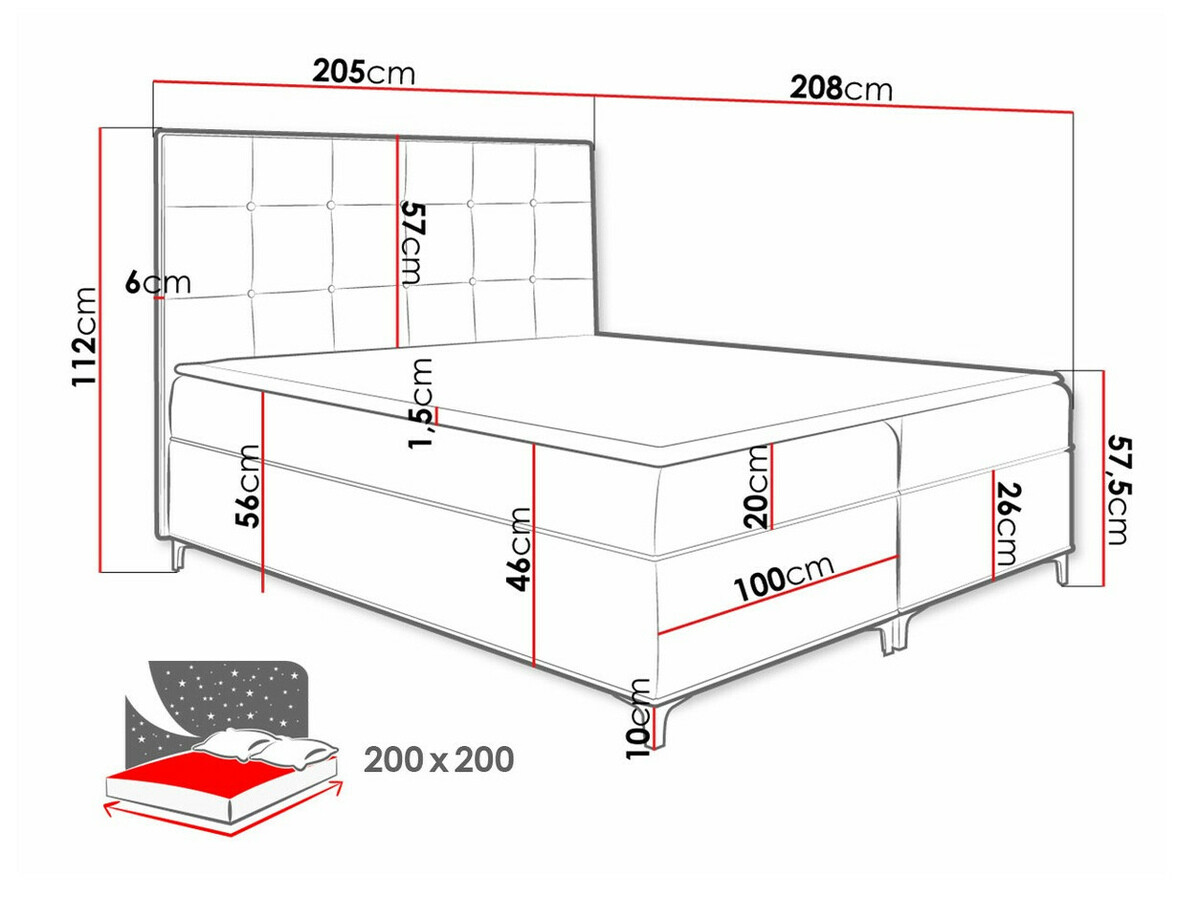 Pat boxspring Porta (Fresh 8)